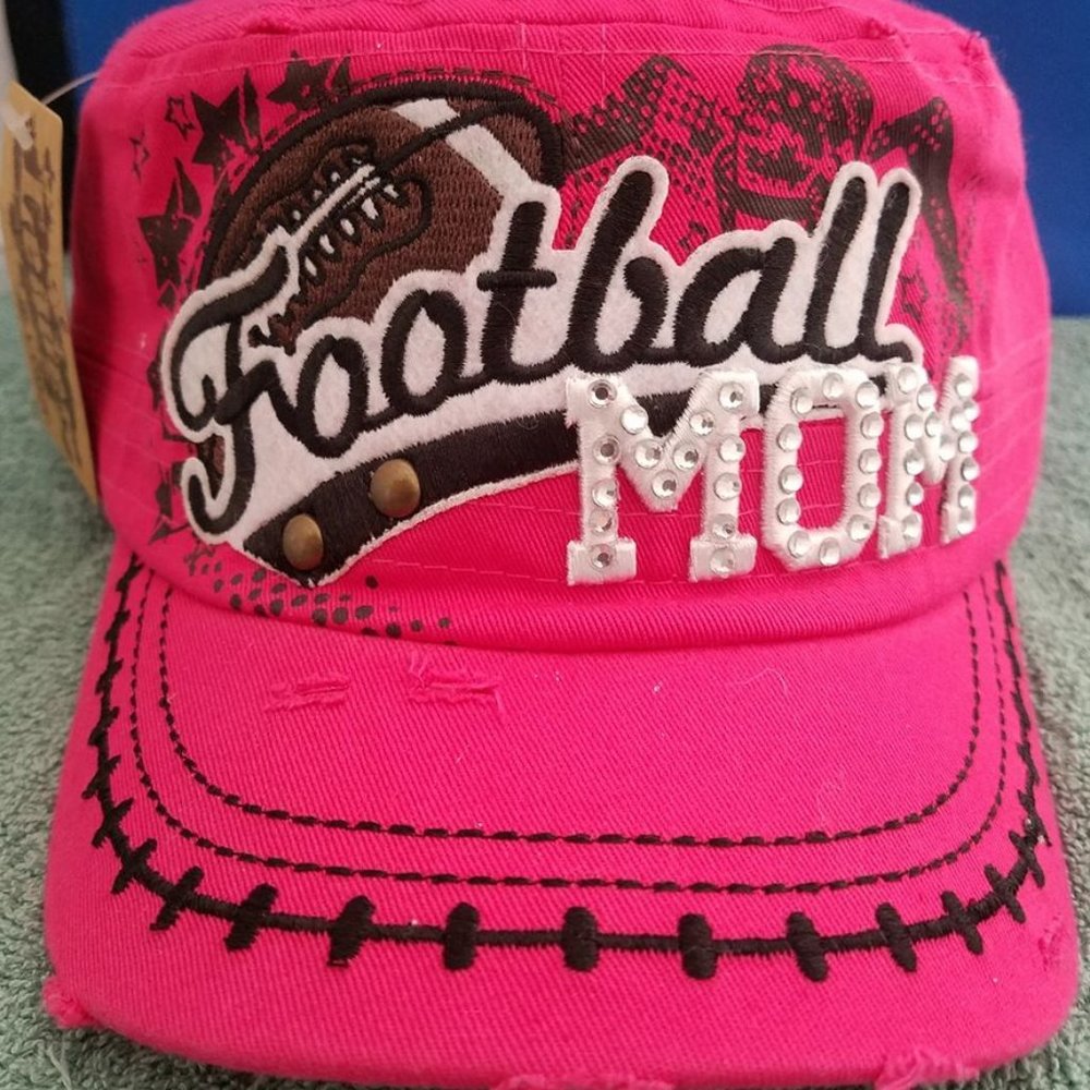 Football Mom Rhinestone Bling Fashion Women Cadet
